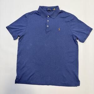 Polo Ralph Lauren Polo Shirt Mens Medium Blue Classic Fit 100% Cotton Color Pony